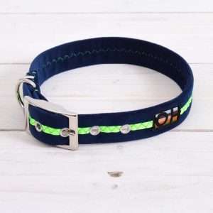 Oscar & Hooch Neon green buckle dog collar