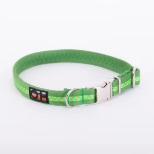 Oscar & Hooch Signature Snap Apple Green fabric Dog Collar