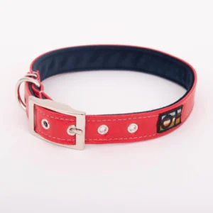 Harlow Range red vegan leather dog collar Large